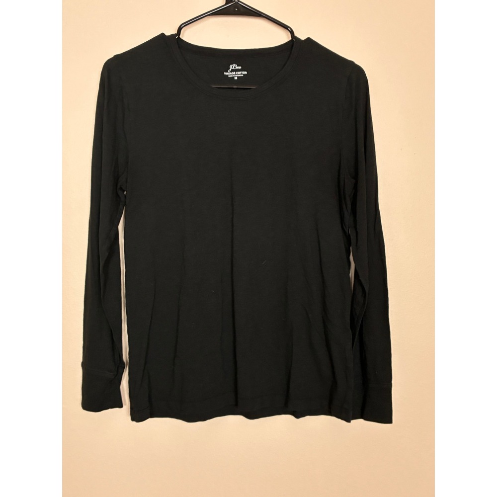J.Crew Re-Imagined Vintage Cotton Black T-Shirt AS297 Size Medium Women